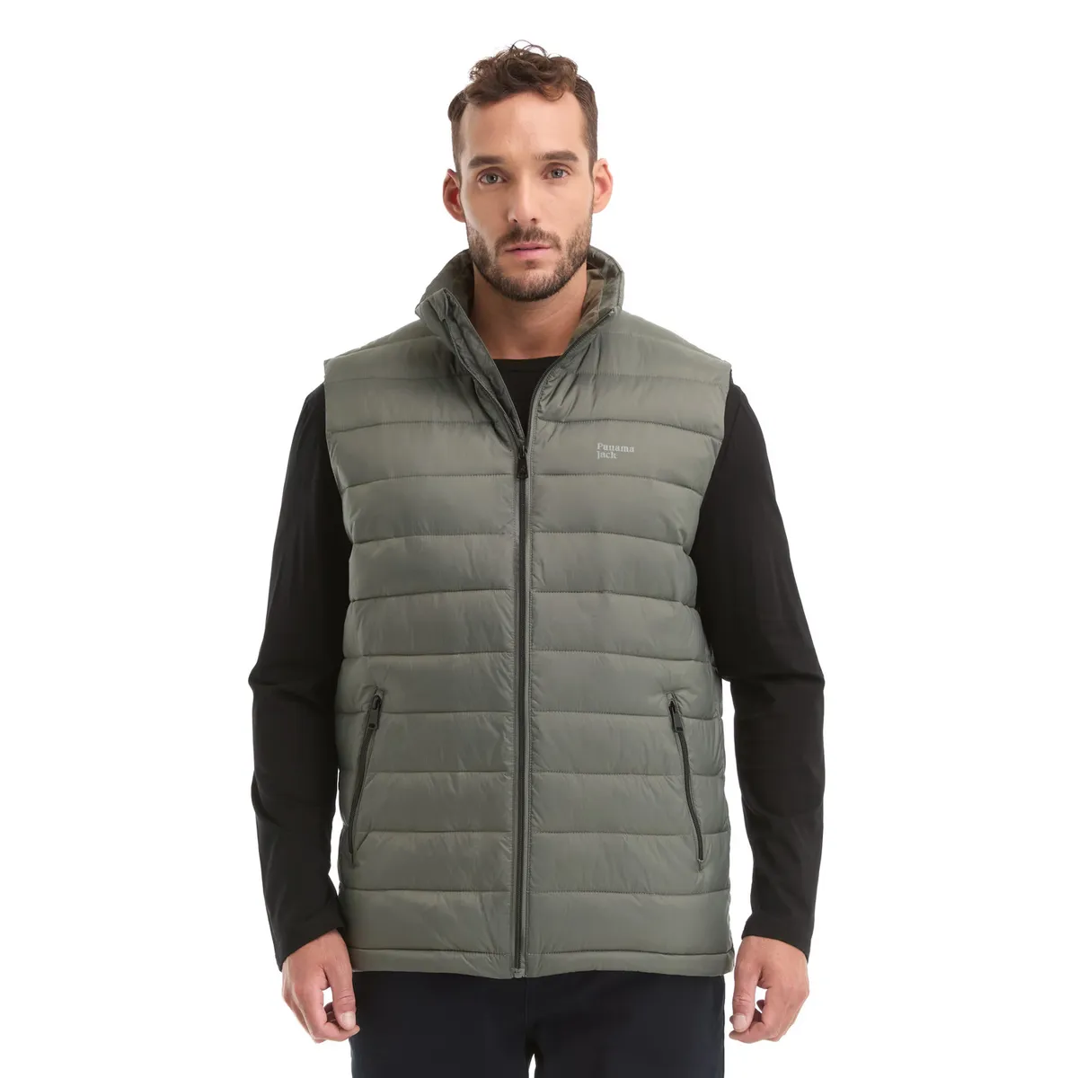 PANAMA JACK - Parka Hombre Sin Manga Liviana Acolchada Verde Panama Jack