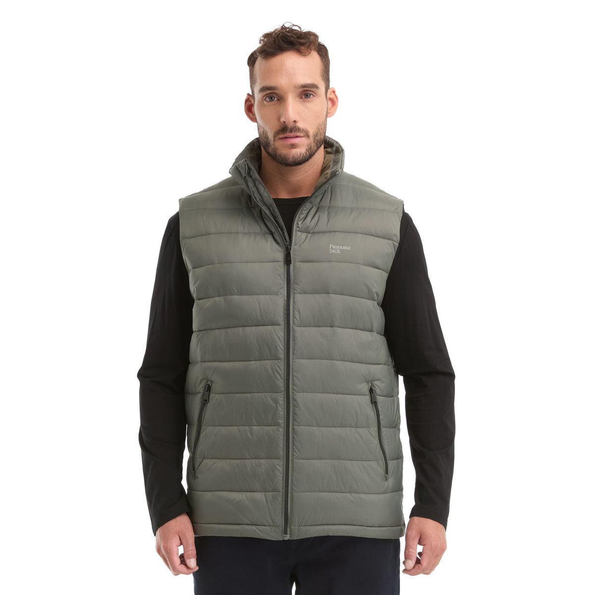 PANAMA JACK - Parka Hombre Sin Manga Liviana Acolchada Verde Panama Jack