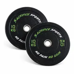 GENERICO - Discos Crumb Bumper Deluxe Sacrifice Sports Par de 10 Kg
