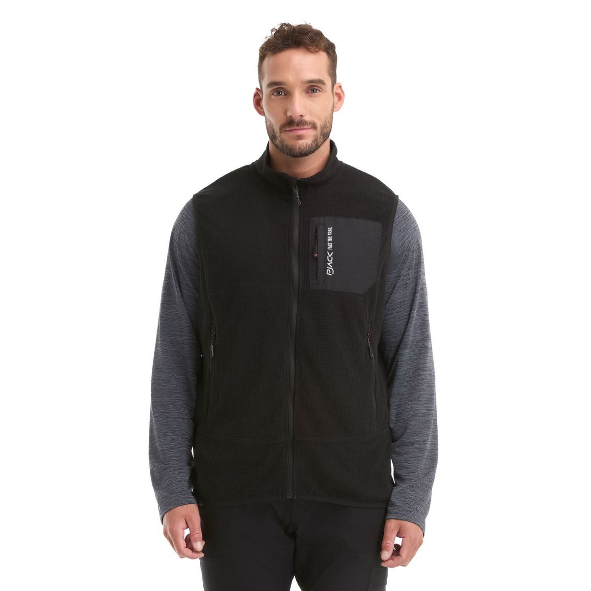 PANAMA JACK - Polerón Hombre Sin Mangas Polar Wafle Negro Panama Jack