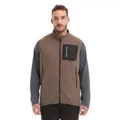 PANAMA JACK - Polerón Hombre Sin Mangas Polar Wafle Marrón claro