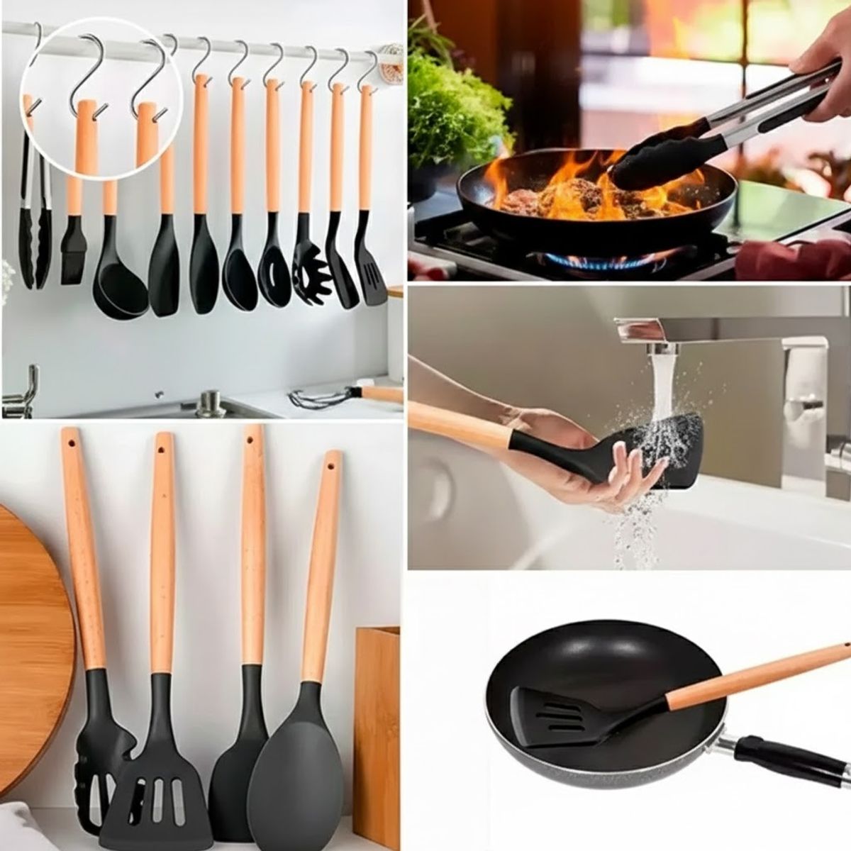 GENERICO - Set De Utensilios de Cocina Silicona 19 Piezas