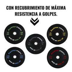 GENERICO - Discos Crumb Bumper Deluxe Sacrifice Sports Par de 15 Kg