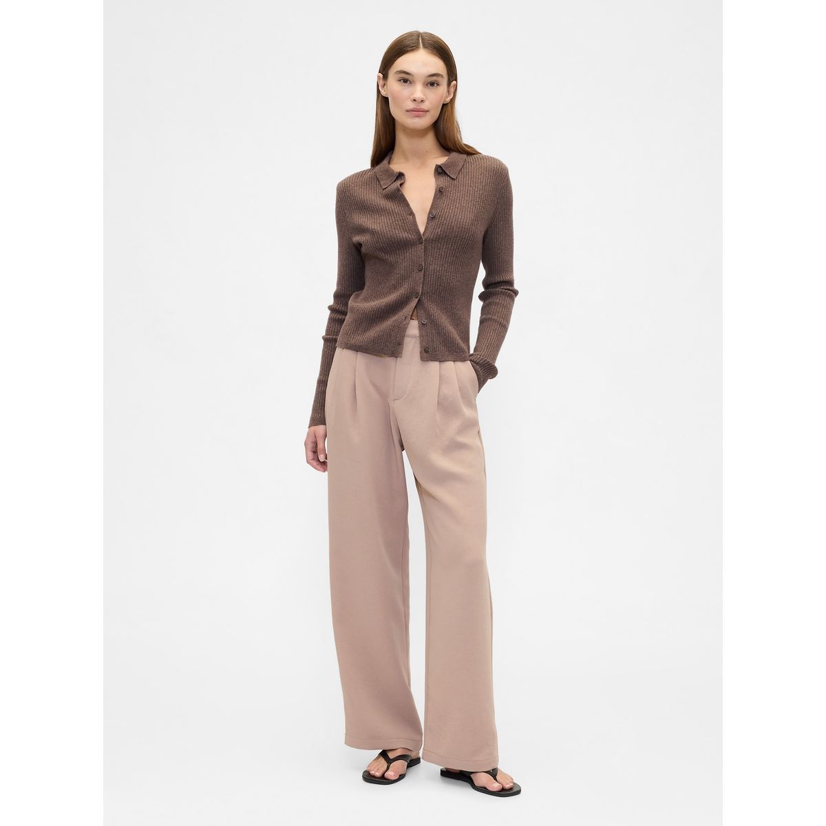 GAP - Pantalón Mujer Trousers Café Gap