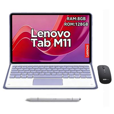 Lenovo Tablet M11 8Gb+128Gb Wifi + Mouse + Teclado Púrpura+