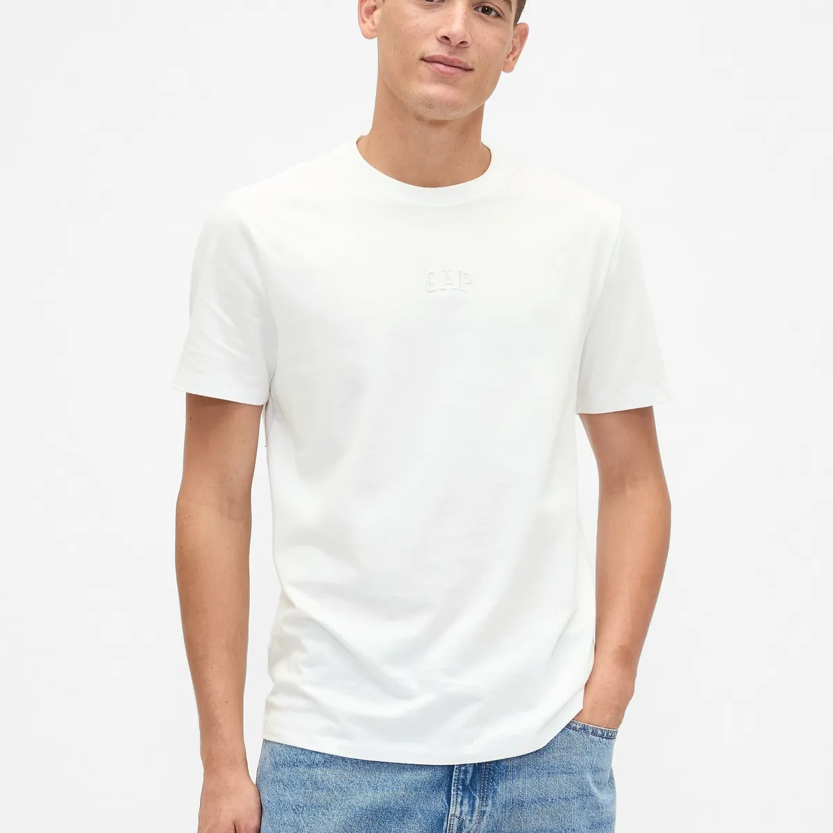 GAP - Polera Hombre Manga Corta Logo Blanco Gap
