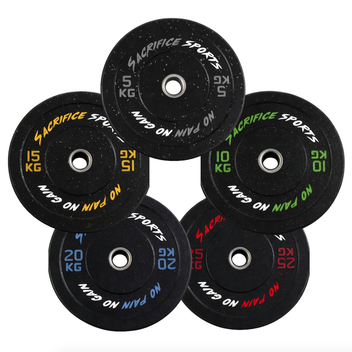 GENERICO - Discos Crumb Bumper Deluxe Sacrifice Sports Par de 20 Kg