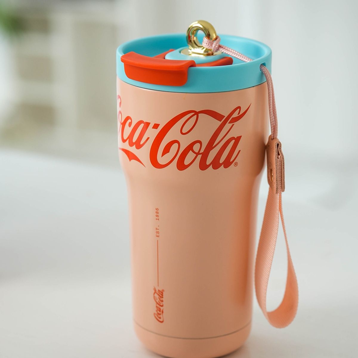 COCA COLA - COCA COLA GERM Termo Clásico Oficial 700ml Frío O Caliente Vaso Térmico Naranja