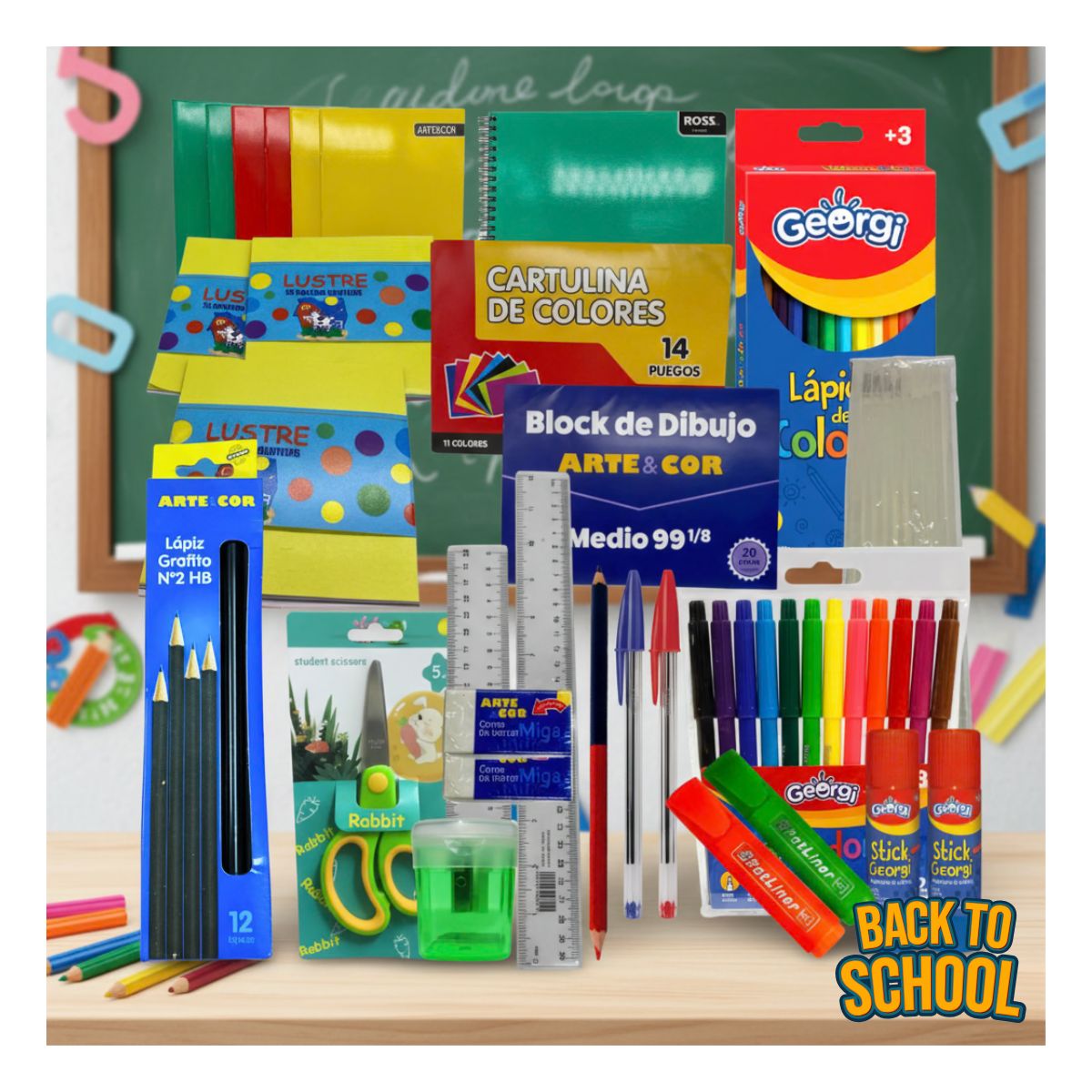 EKOL TACTICA MILITAR - Pack 75 Útiles Escolares Lista Escolar Combo Básico Escuela