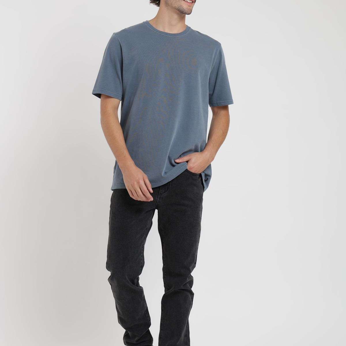 FROENS - Polera hombre manga corta Plain Heavyweight azul Froens