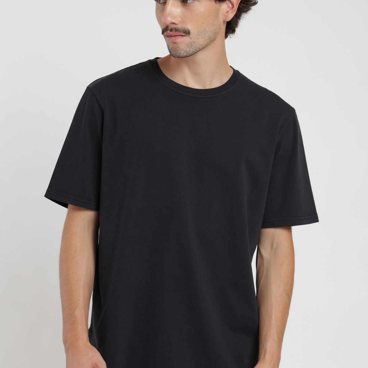 FROENS - Polera hombre manga corta Plain Heavyweight negro Froens