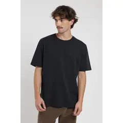 FROENS - Polera hombre manga corta Plain Heavyweight negro