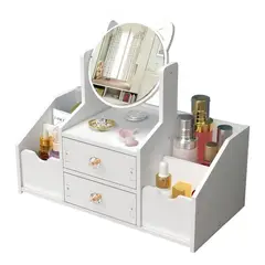 GENERICO - Cajón Con Espejo Y Repisa Organizadora De Joyero Cosméticos