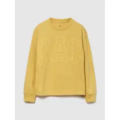 GAP - Polera Niño Logo Manga Larga Amarillo