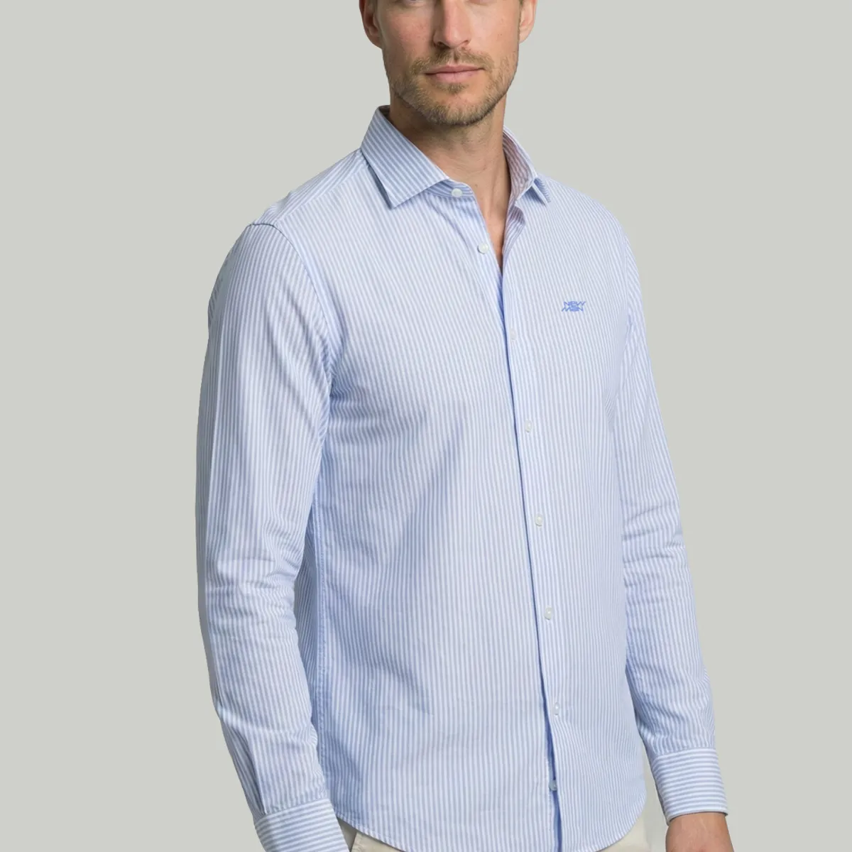 NEW MAN - Camisa Viena Lt Blue New Man