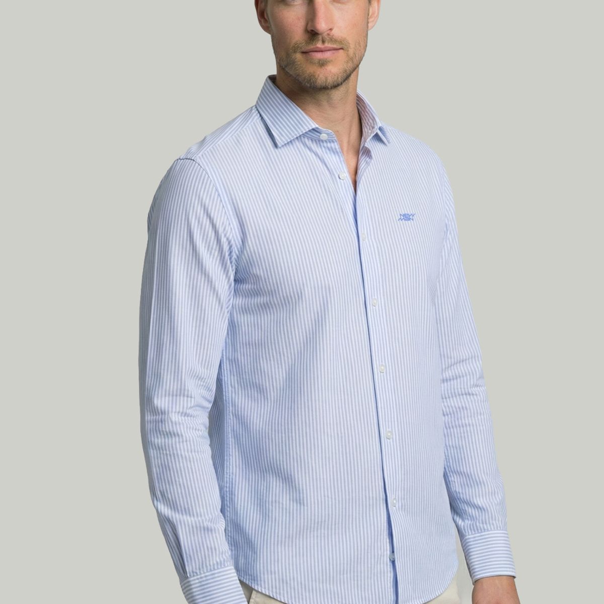 NEW MAN - Camisa Viena Lt Blue New Man
