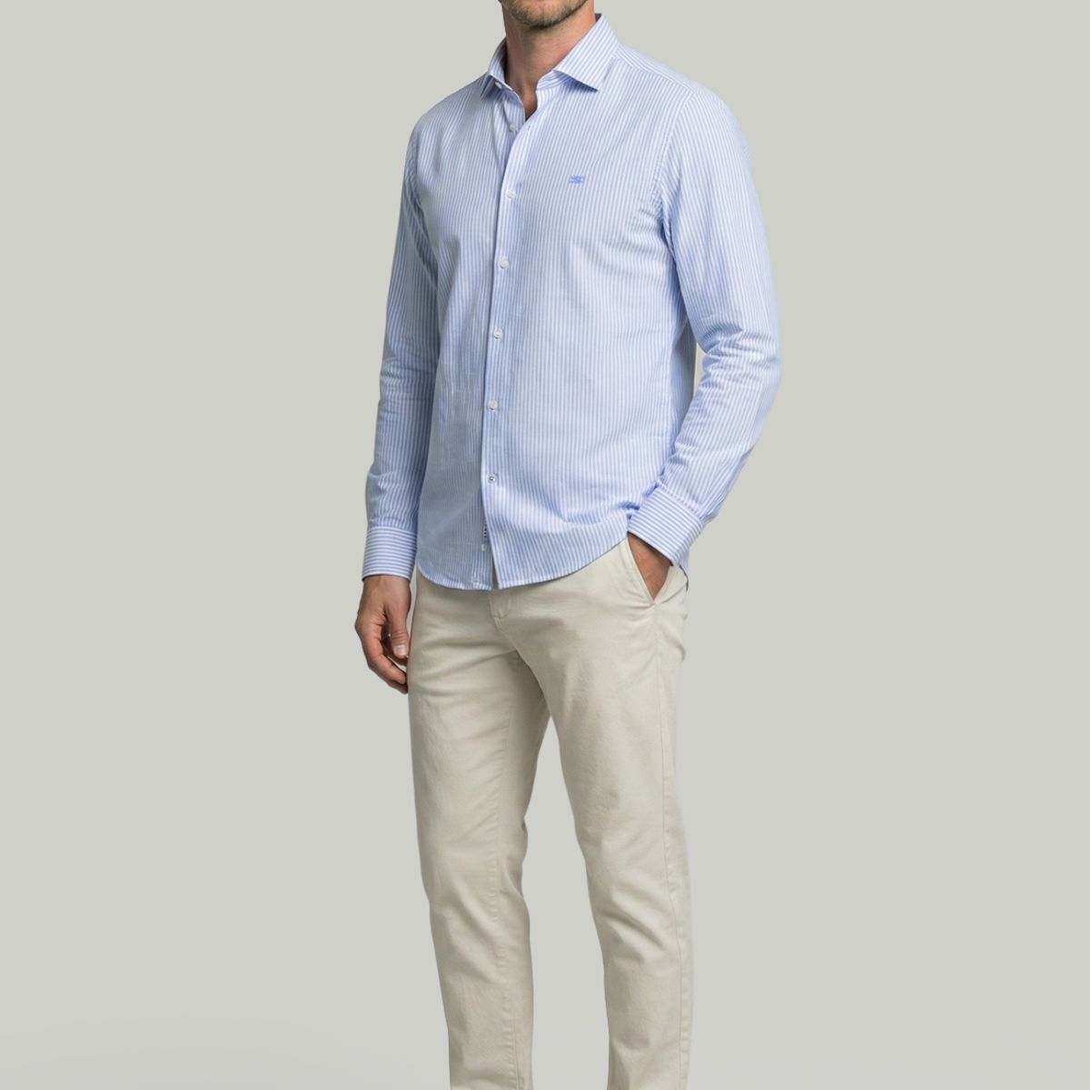 NEW MAN - Camisa Viena Lt Blue New Man