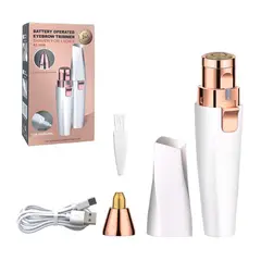 GENERICO - Depiladora Facial Y Cejas Recargable Usb Blanco Con Led Blanco