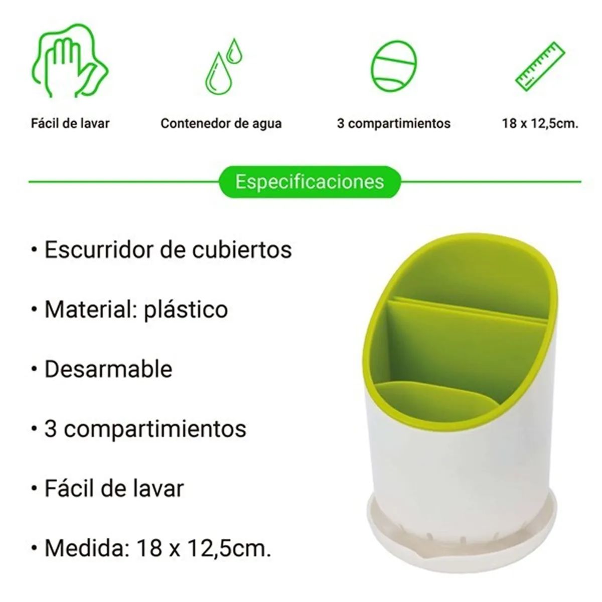 MOVI - Escurridor Secador Organizador de Cubiertos Multifuncional para Cocina