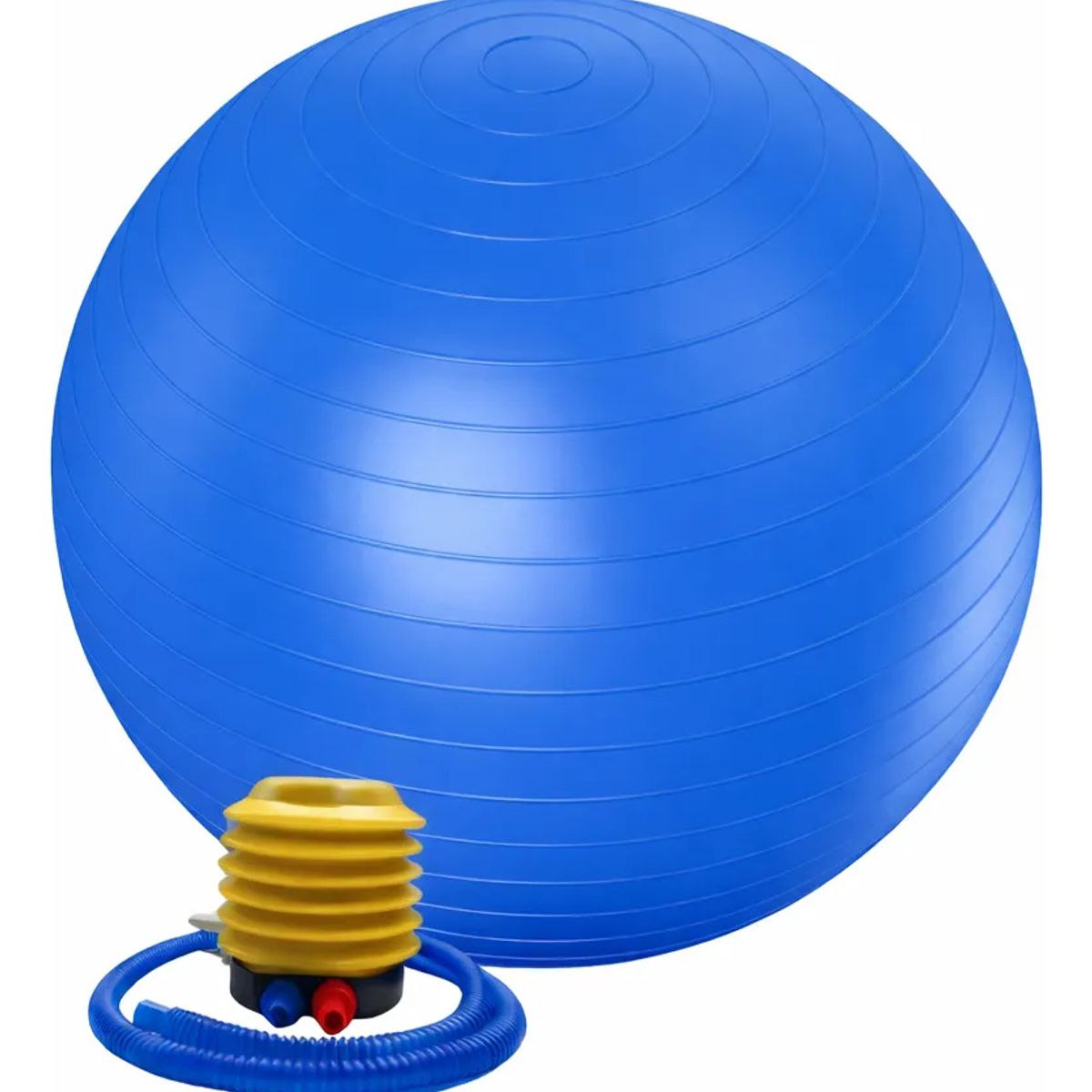GENERICO - Pelota Balón 55cm Pilates Yoga ejercicio más Inflador - Color Azul