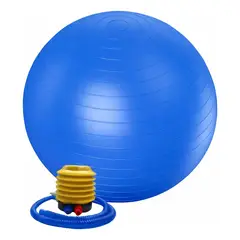 GENERICO - Pelota Balón 55cm Pilates Yoga ejercicio más Inflador - Color Azul