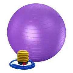 GENERICO - Pelota Balón 55cm Pilates Yoga ejercicio más Inflador - Color Violeta