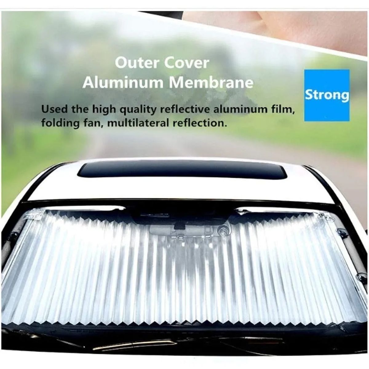 GENERICO - Quitasol Retractil Parasol Enrollable Parabrisas Auto Universal