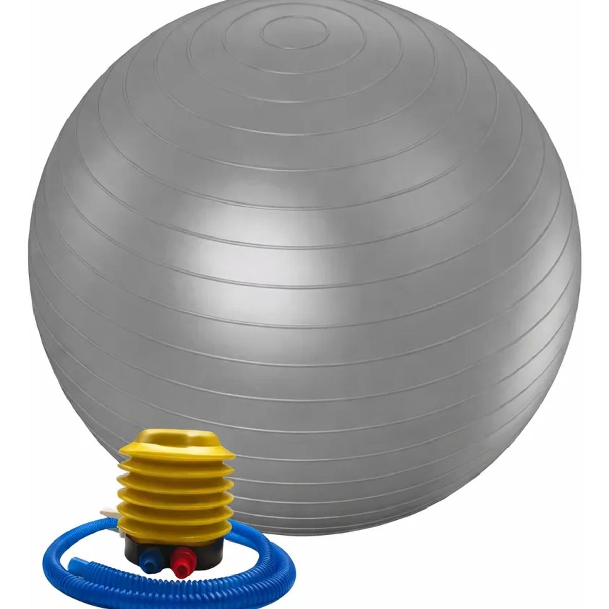 GENERICO - Pelota Balón 55cm Pilates Yoga ejercicio más Inflador - Color Gris