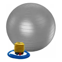 GENERICO - Pelota Balón 55cm Pilates Yoga ejercicio más Inflador - Color Gris