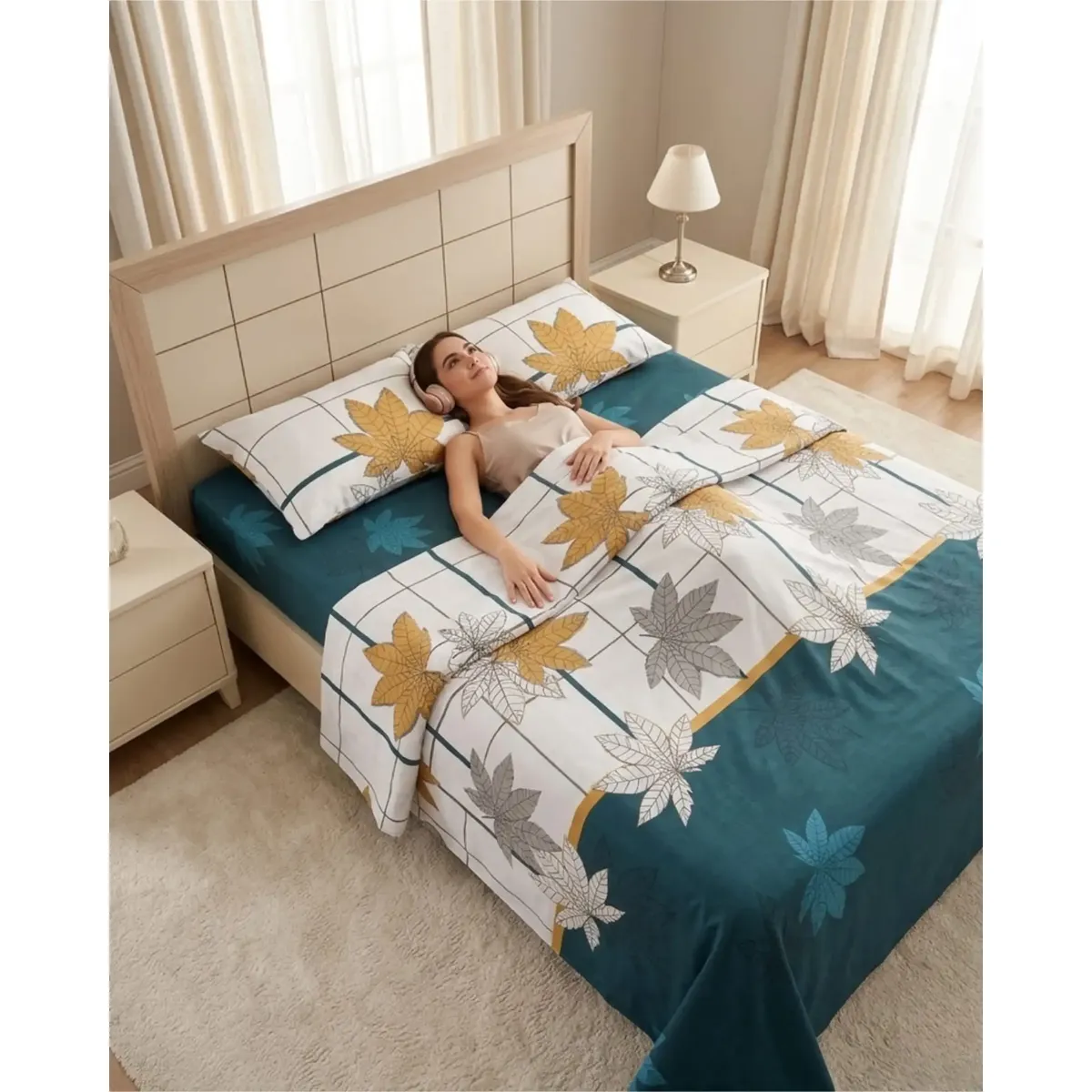GENERICO - Juego de Sábanas 2 Plazas Liso Premium Soft - Varios Colores
