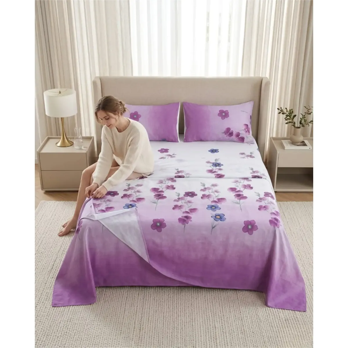 GENERICO - Juego de Sábanas 500 Hilos Premium Soft King Size