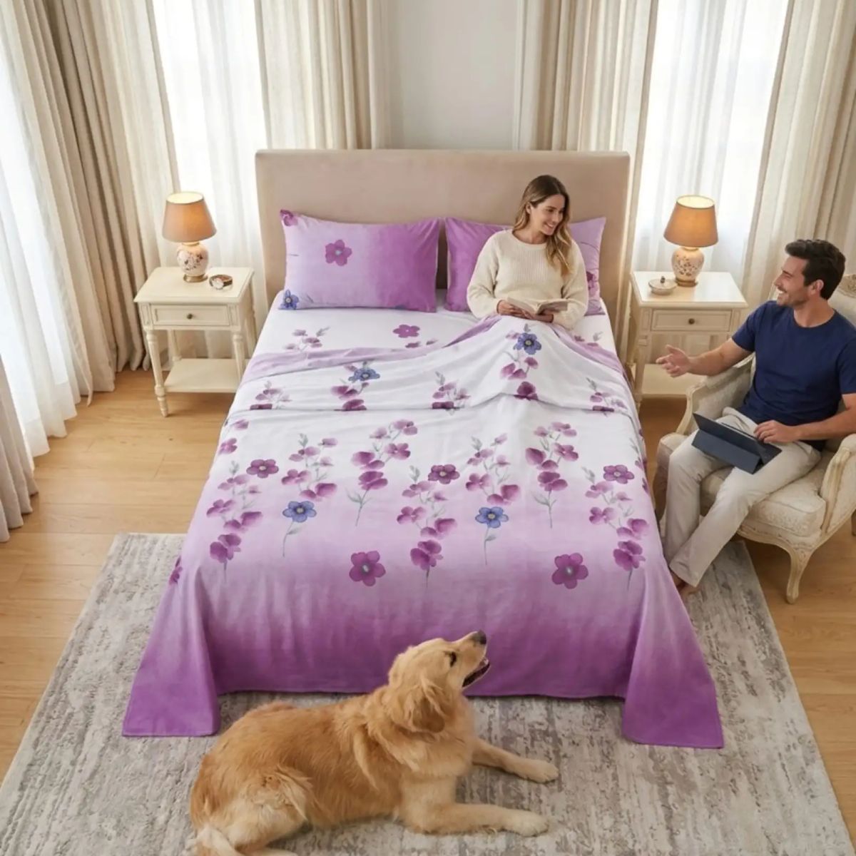 GENERICO - Juego de Sábanas 2 Plazas Liso Premium Soft - Varios Colores