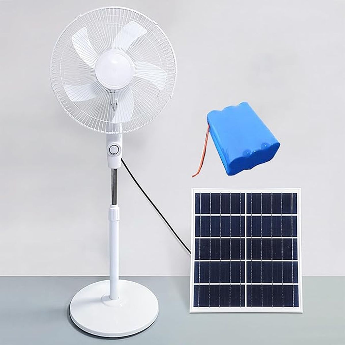 GENERICO - VENTILADOR SOLAR 16 PULGADAS PORTATIL