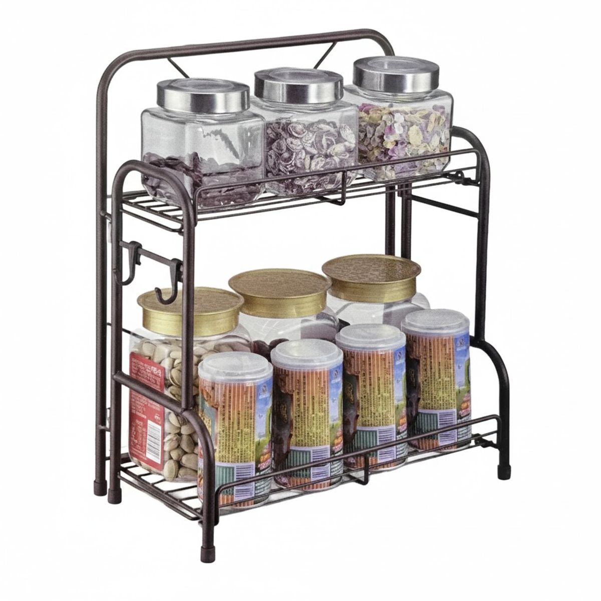 GENERICO - Organizador De Almacenamiento Multiuso Cocina - Baño 2 Niveles Negro