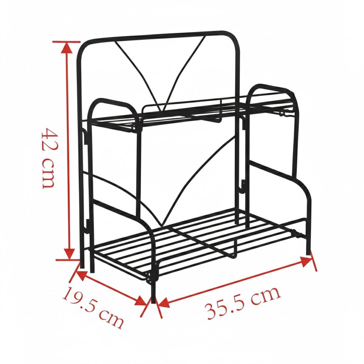 GENERICO - Organizador De Almacenamiento Multiuso Cocina - Baño 2 Niveles Negro
