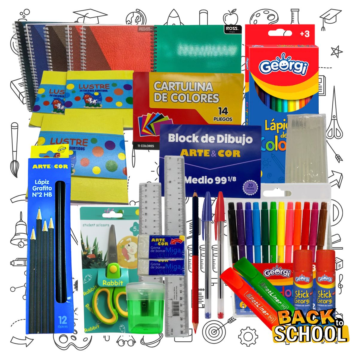 EKOL TACTICA MILITAR - Pack 75 Útiles Escolares Combo Escolar Secundario Lista