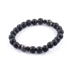 TRIBALLE - Pulsera de Piedra volcánica y Lunar