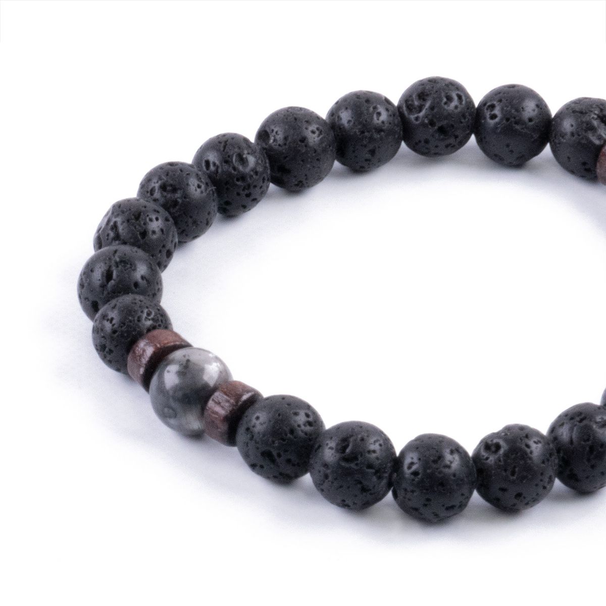 TRIBALLE - Pulsera de Piedra volcánica y Lunar