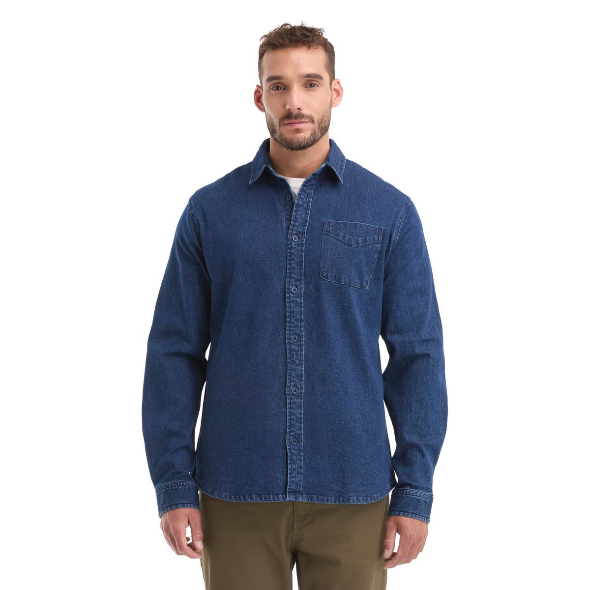 PANAMA JACK - Camisa Hombre Denim Manga Larga Casual Azul Panama Jack