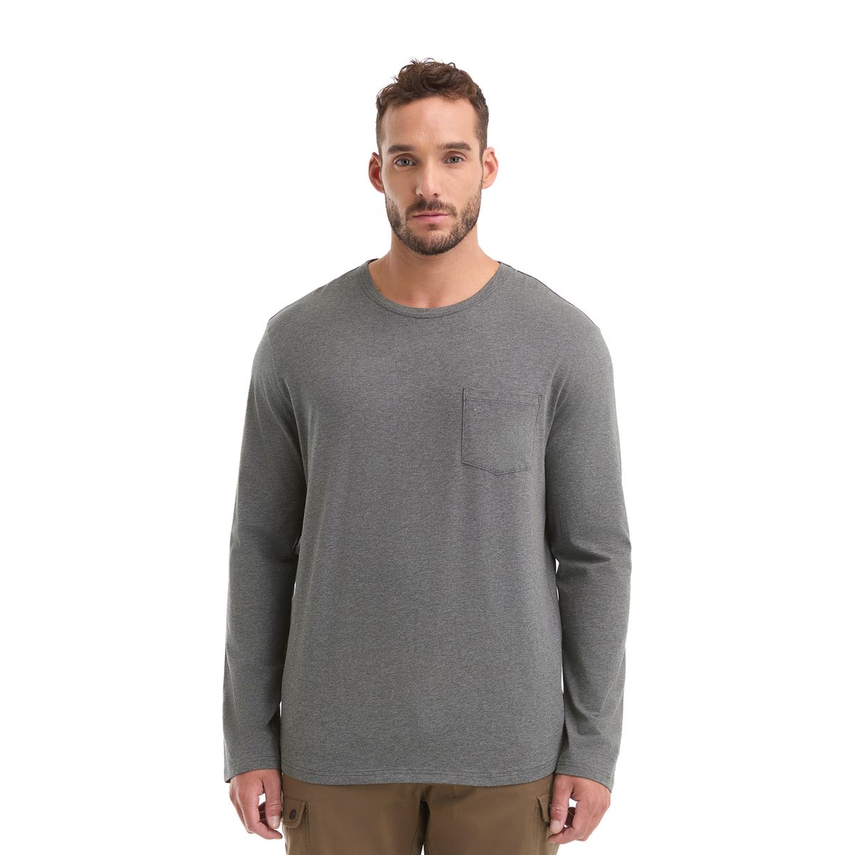 PANAMA JACK - Polera Hombre Manga Larga Gris Panama Jack