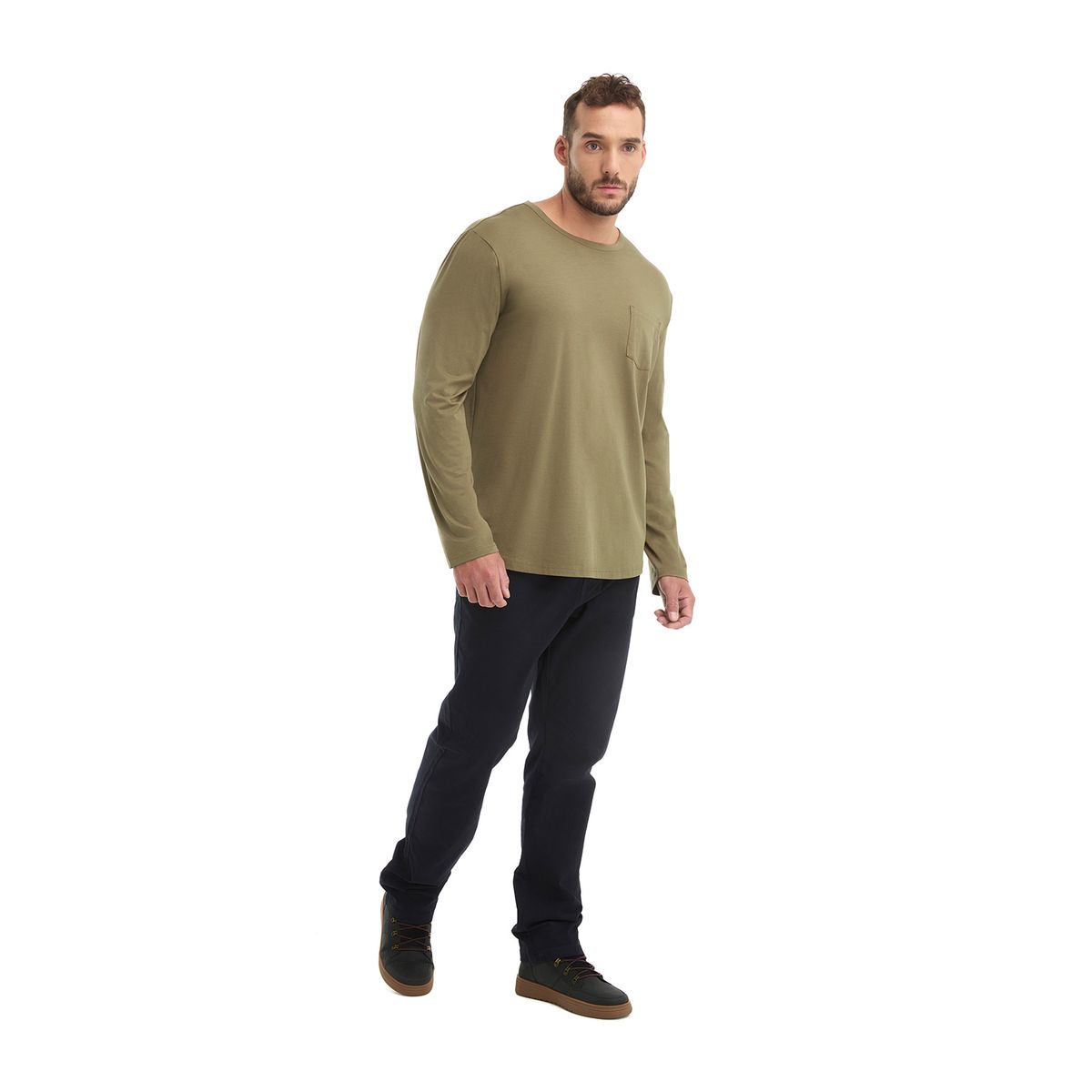 PANAMA JACK - Polera Hombre Manga Larga Verde Panama Jack