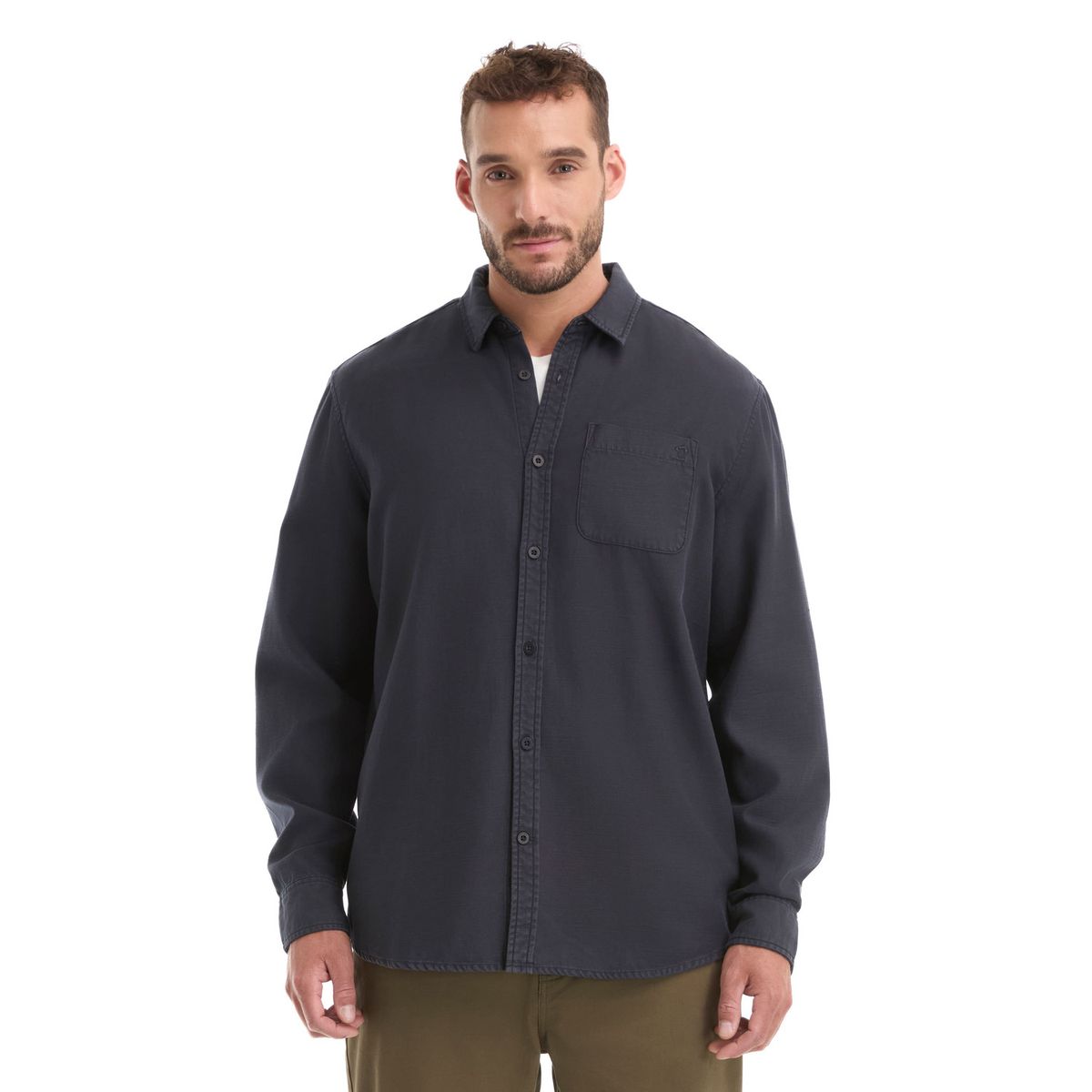 PANAMA JACK - Camisa Hombre Manga Larga Twill Casual Negro Panama Jack