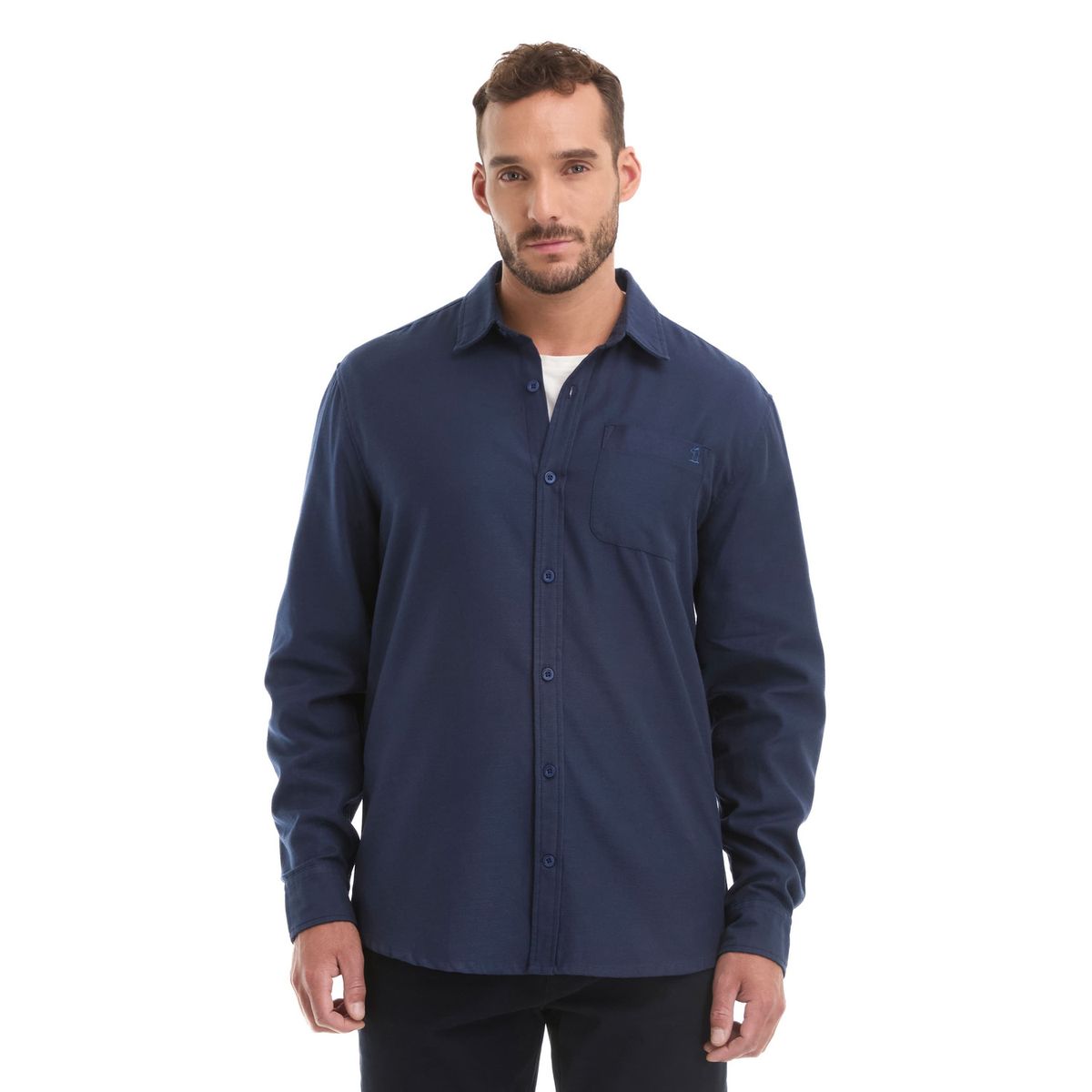 PANAMA JACK - Camisa Hombre Manga Larga Twill Casual  Azul Panama Jack