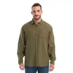 PANAMA JACK - Camisa Hombre Manga Larga Twill Casual Verde