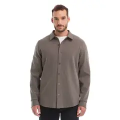 PANAMA JACK - Camisa Hombre Manga Larga Textura Casual Gris