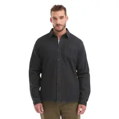 PANAMA JACK - Camisa Hombre Denim Manga Larga Casual Negro