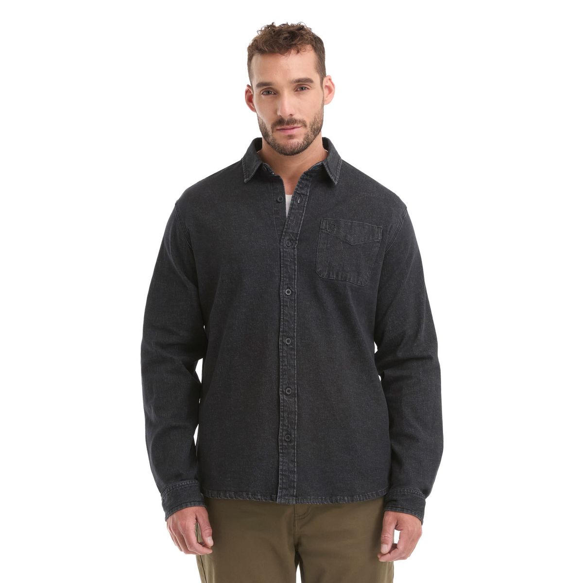 PANAMA JACK - Camisa Hombre Denim Manga Larga Casual Negro Panama Jack