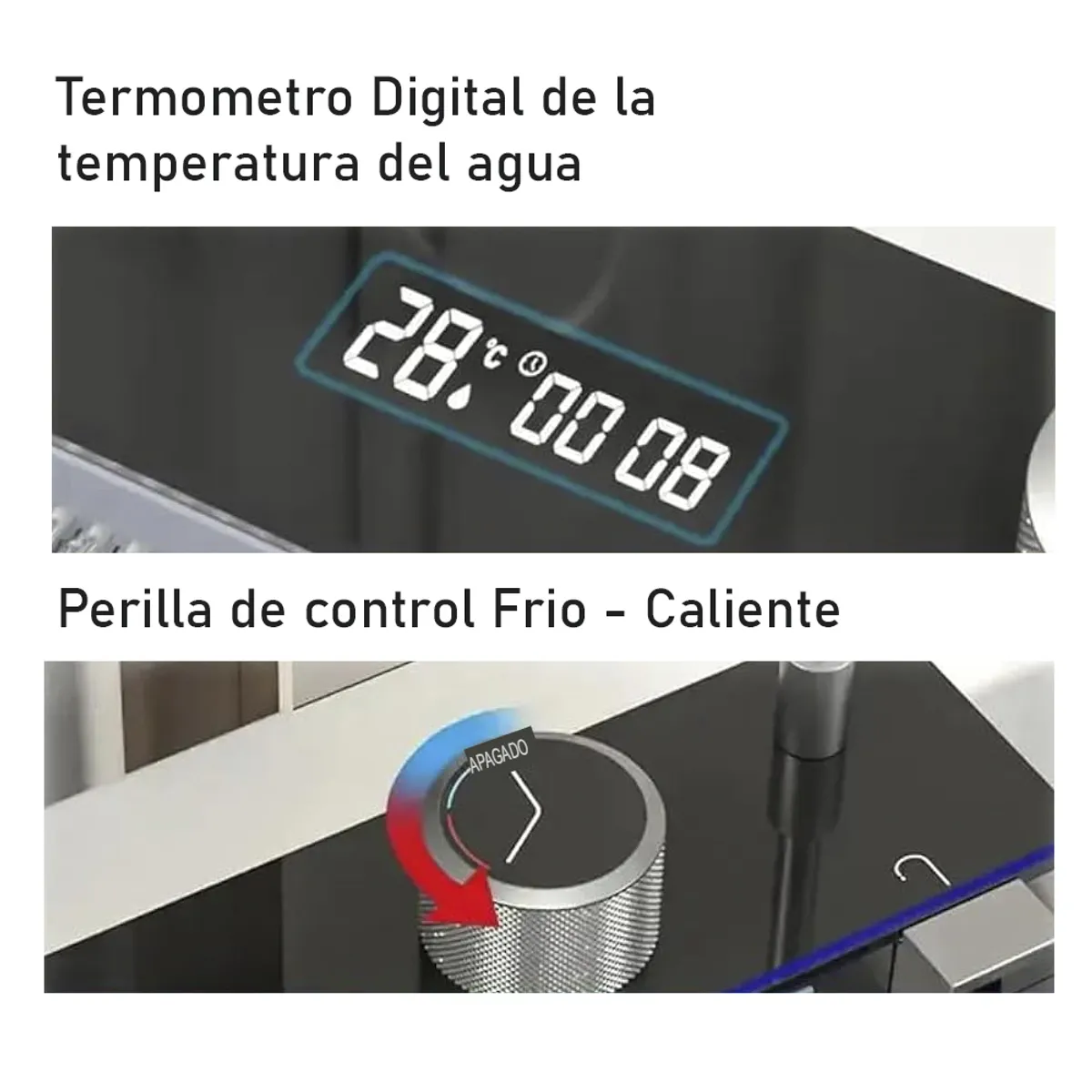 GREENPRO - Lavaplatos Fregadero Digital 7 Modos Acero Inoxidable Lavavasos Termómetro Escurridor