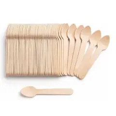 GENERICO - Cucharas de Madera para Postres 11cm Pack x100 Unidades Cucharitas