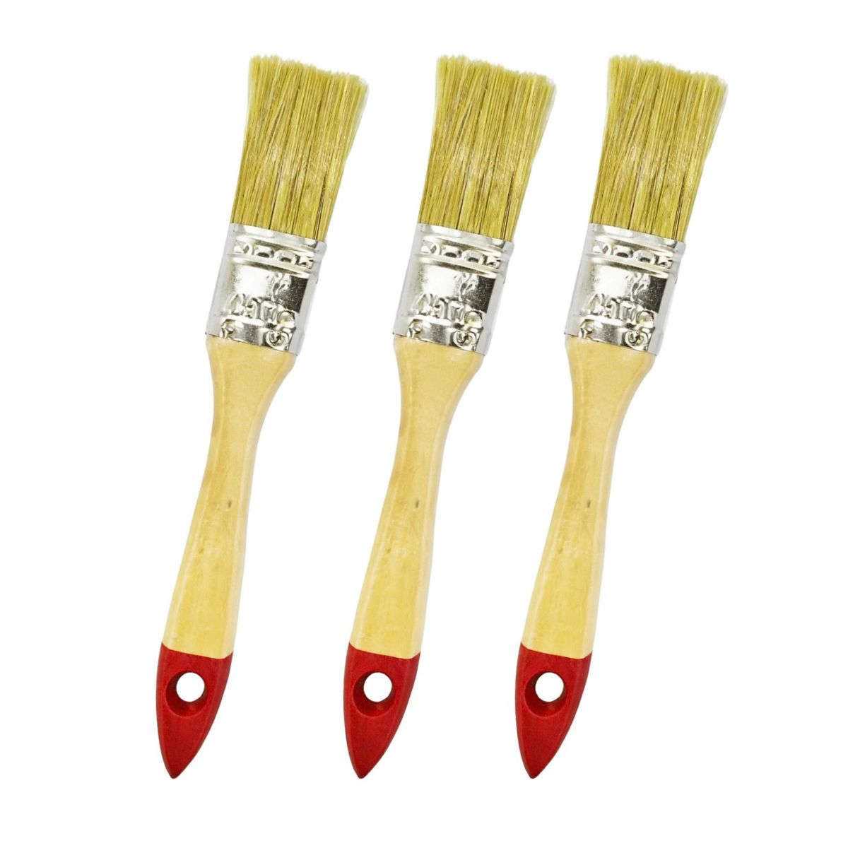 GENERICO - Set 3 Brochas Mango Madera 1 Pulgada Para Pintura Pintar